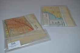 Two WWII Escape and Evasion Cloth Maps Burma Indochina Siam