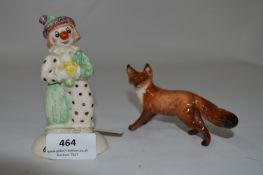 Beswick Fox and Clown Figurines