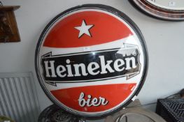 Circular Illuminated Heineken Sign