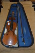 Violin with Case and Bow