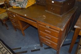 Oak Twin Pedestal Desk