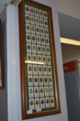 Framed Wills Cigarettes Cards and Military Badges