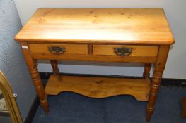 Pine Wash Stand with Two Drawers