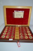 Cased Gold Plated Sterling Silver Set of 30 Coins