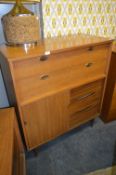 Mid Century Walnut Mainline Furniture Gentleman's Chest of Drawers with Sliding Door