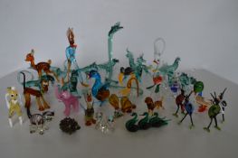 Tray Lot; Collection of Murano Glass Animals