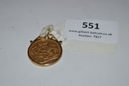 Mounted Victorian Gold Sovereign 1901