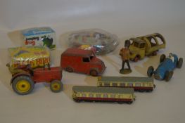 Play Worn Dinky Vehicles, Clockwork Jumping Frog