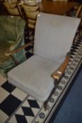 1960s Beech Framed Upholstered Armchair