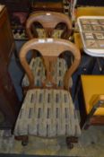 Set of Three Victorian Mahogany Dining Chairs with Claw & Ball Feat