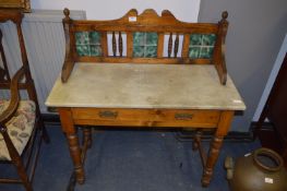 Pine Based Wash Stand with White Marble Top