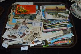 Tray Lot of Postcards and Cigarette Cards