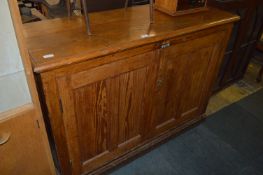Pitch Pine School Cupboard with Two Doors