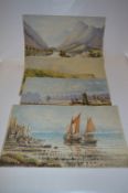 Collection of Four Watercolours on Paper 