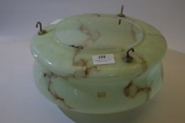 Green Marble Effect Glass Ceiling Light Shade