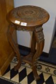 Carved Oak Jardiniere Stand