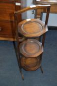 Oak Three Tier Folding Cake Stand
