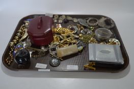 Tray Lot of Costume Jewellery; Brooches, Necklaces, Pin Badges, etc.