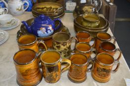 Large Collection of Ridgeway Brown Pottery, Coaching Days Mugs, etc.