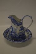 Spode Italian Blue & White Jug and Dish
