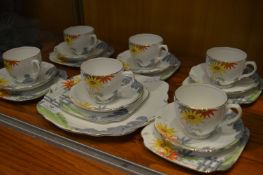 Bell China Floral Pattern Nineteen Piece Tea Set