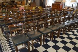 Set of Forty Chairs with Black Seating from the Masonic Hall