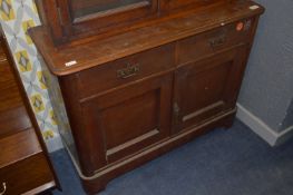 Victorian Mahogany Cupboard Base with Two Drawer and Two Doors