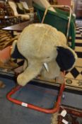 1930s Lines Brothers Pre Triang Push Along Plush Fur Elephant