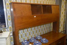 Mid Century Walnut Mainline Furniture Headboard with Sliding Doors