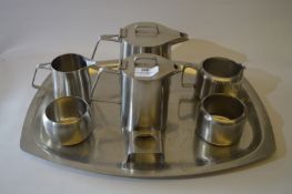 Old Hall Stainless Steel Tea Set and Tray
