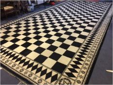 Large Checked Pattern Masonic Carpet 12'3
