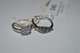 Two Silver Rings Set with Stones