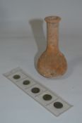 Roman Coin Collection and a Roman Vase