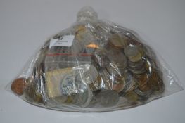 Bag Containing a Large Quantity of World Coins