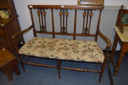 Edwardian Beech Framed and Inlaid Sofa