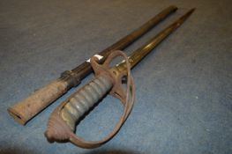 Victorian Officers Sword with Leather Scabbard
