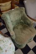 Green Upholstered Tub Chair