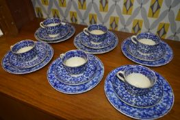 Victorian T. Till & Sons Blue & White Part Tea Set
