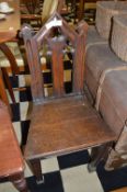 Oak Gothic Style Hall Chair