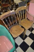 Pair of Victorian Stickback Kitchen Chairs