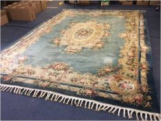 Large Chinese Floral Patterned Rug 12'5