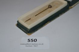 14cT Gold Tie Pin Set with Diamond