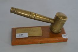 Ornamental Brass Gavel with Wooden Base