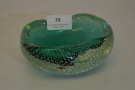 Murano Bubble Green Glass Dish