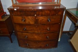 Victorian Mahogany Bow Fronted Two over Three Chest of Drawers