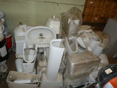 *Large Quantity of Assorted Sanitaryware; Wash Basins, Toilets, Pedestals, etc.