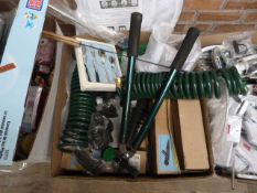 *Box Containing Garden Hoses, Pruners, Cutlery Sets, etc.
