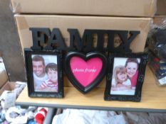 *Box Containing Twelve Family Photo Frames (Black)