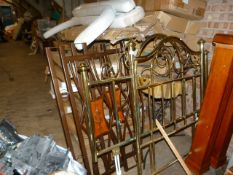 *Two Brass Effect Bedheads and Two Newel Posts, etc.