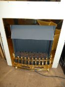 *Coal Effect Electric Fire with Brass Surround and Frame